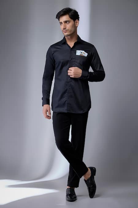 SALIL BHATIA Black Giza Cotton Shirt 