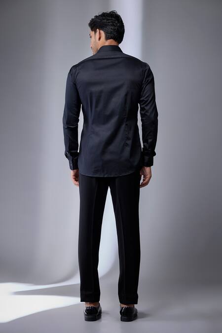 SALIL BHATIA Black Giza Cotton Shirt 