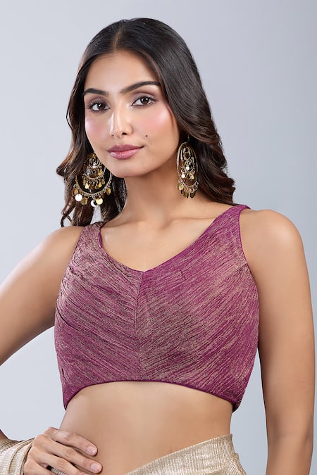 Samyukta Singhania Textured Sleeveless Blouse 