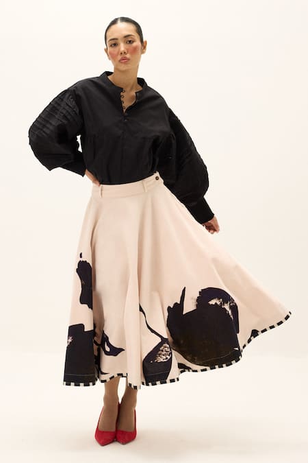 Kharakapas Alum Stone Cotton Skirt 