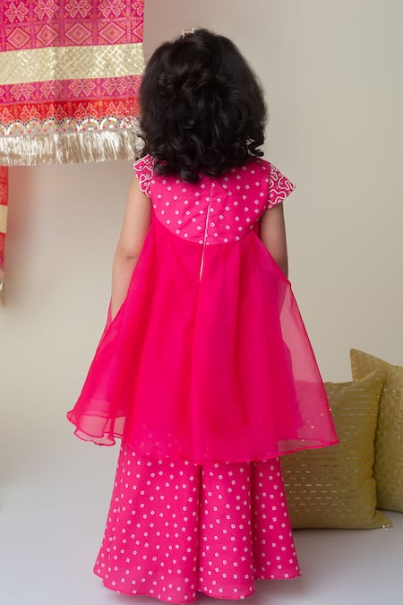 Label Neeti Pink Bandhani Embroidered Palazzo Set 