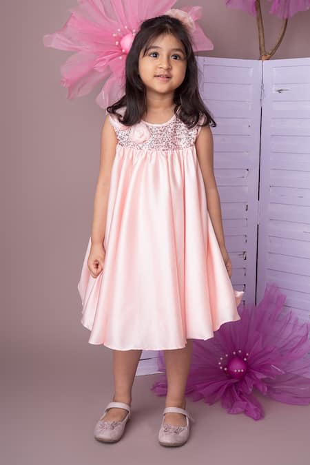 Label Neeti Soft Pink Milano Satin Dress 