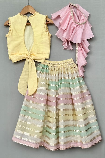 Label Neeti Embroidered Crop Top Lehenga Set 