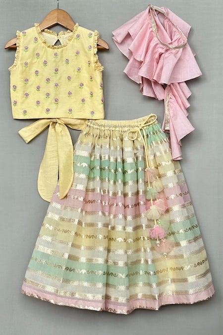 Label Neeti Embroidered Crop Top Lehenga Set 