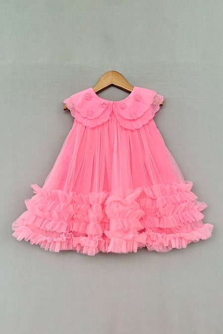 Label Neeti Ruffled Pink Net Dress 