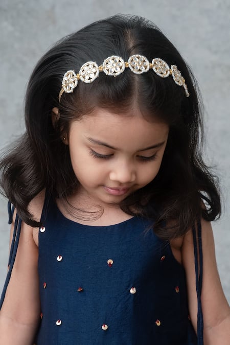 Buy_Label Neeti_Navy Chanderi Sequins, Embroidery Blue Embellished Top With Palazzo _Online_at_Aza_Fashions