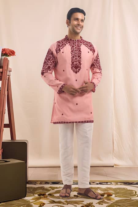 Arihant Rai Sinha Embroidered Cotton Silk Short Kurta 