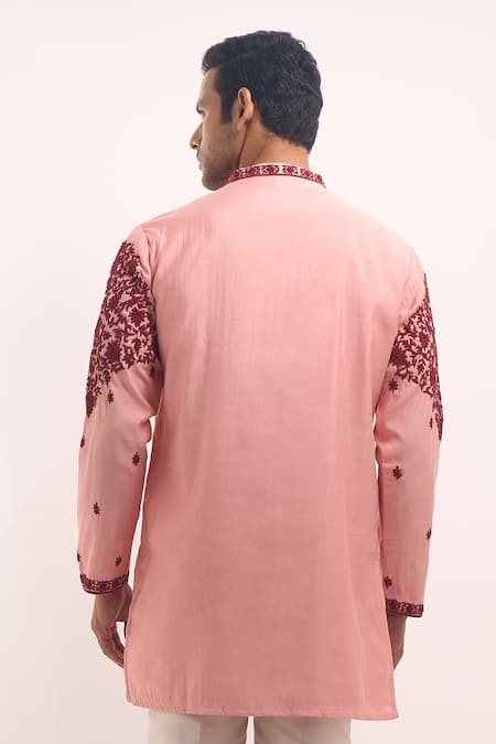 Arihant Rai Sinha Embroidered Cotton Silk Short Kurta 