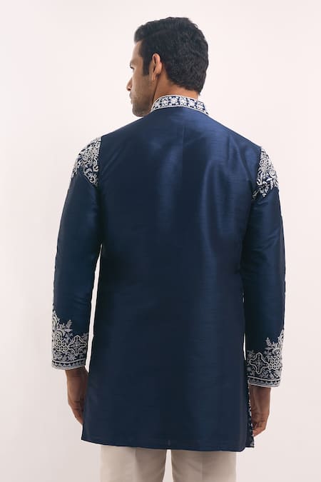 Arihant Rai Sinha Embroidered Cotton Silk Short Kurta 
