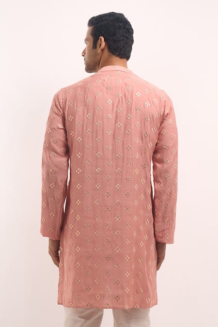 Arihant Rai Sinha Cotton Silk Mirror Work Kurta 