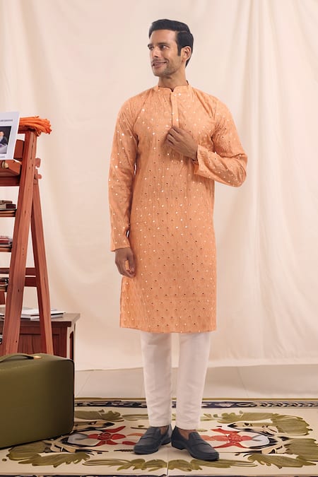 Arihant Rai Sinha Embroidered Cotton Silk Kurta 