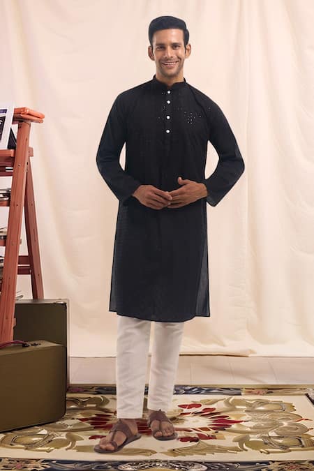 Arihant Rai Sinha Embroidered Cotton Silk Kurta 