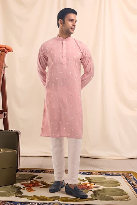 Arihant Rai Sinha Mirror Work Cotton Silk Kurta 