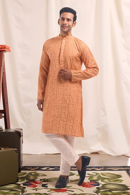 Arihant Rai Sinha Embroidered Cotton Silk Kurta 