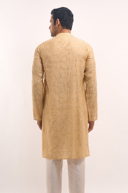 Arihant Rai Sinha Geometric Mirror Work Kurta
