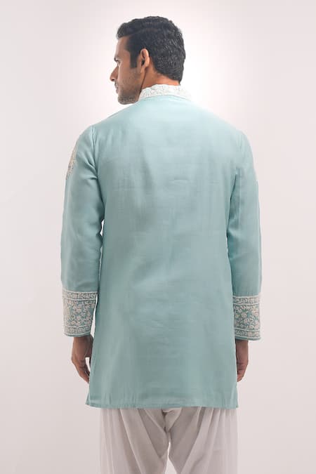 Arihant Rai Sinha Cotton Silk Embroidered Short Kurta 