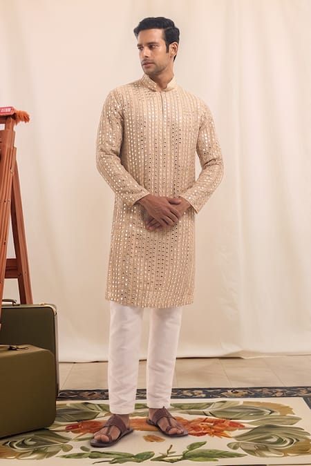 Arihant Rai Sinha Mirror Embellished Classic Kurta 