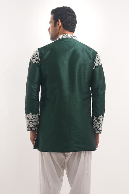 Arihant Rai Sinha Embroidered Silk Blend Short Kurta 