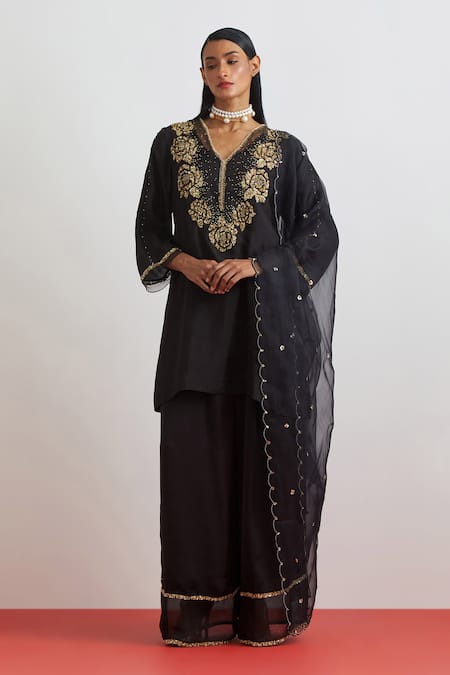 One Not Two Hand Embroidered Scalloped Sequins Dupatta 