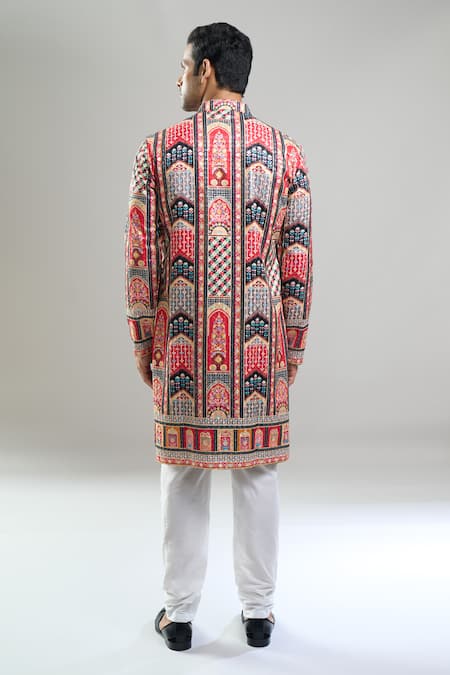 Arihant Rai Sinha Geometric Pattern Thread & Sequin Kurta Set 