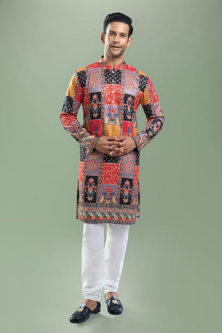 Arihant Rai Sinha Patchwork Thread & Sequin Embroidered Kurta Set 