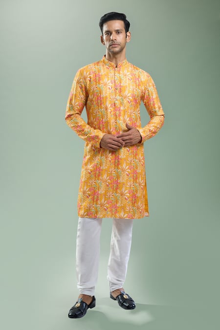 Arihant Rai Sinha Tropical Thread & Sequin Embroidered Kurta Set 