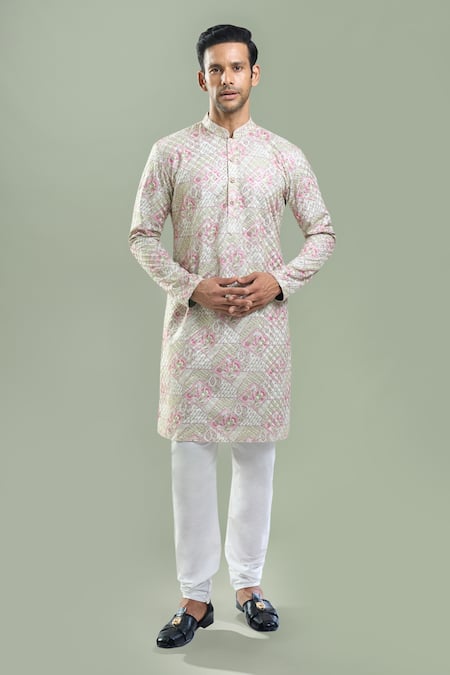 Arihant Rai Sinha Geometric Thread & Sequin Embroidered Kurta Set 