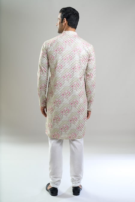 Arihant Rai Sinha Geometric Thread & Sequin Embroidered Kurta Set 