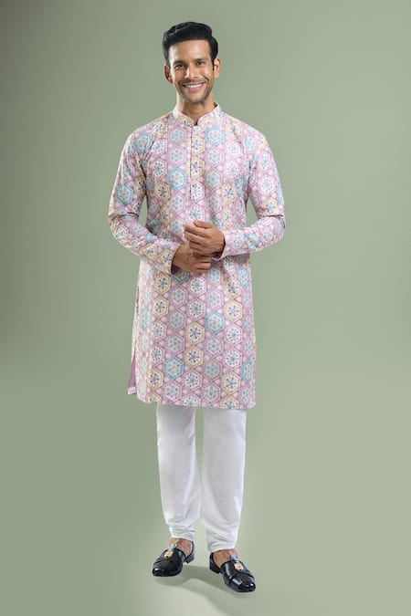 Arihant Rai Sinha Geometric Thread & Sequin Embroidered Kurta Set 