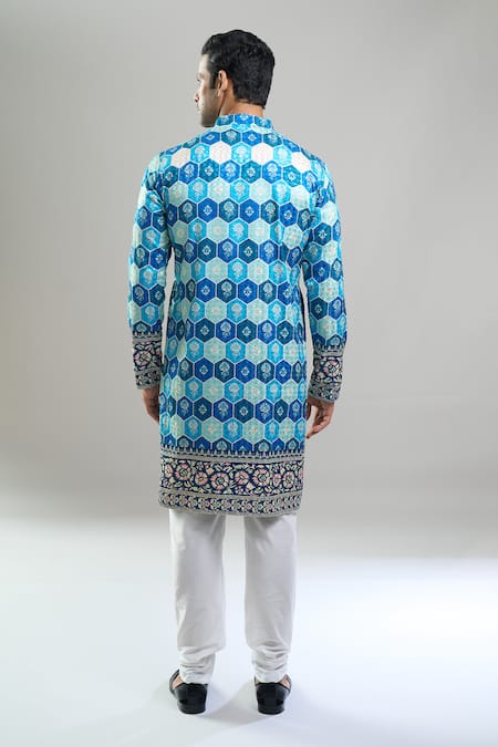 Arihant Rai Sinha Geometric Hexagon Thread & Sequin Kurta Set 