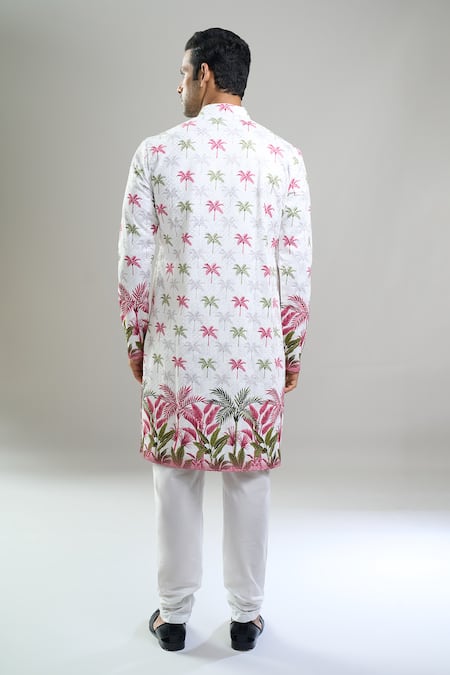 Arihant Rai Sinha Palm Tree Embroidered Kurta & Churidar Set 