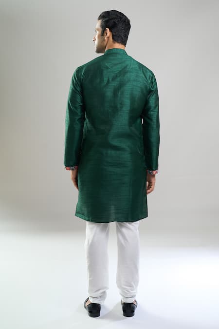 Arihant Rai Sinha Printed Patta Silk Blend Kurta & Churidar Set 