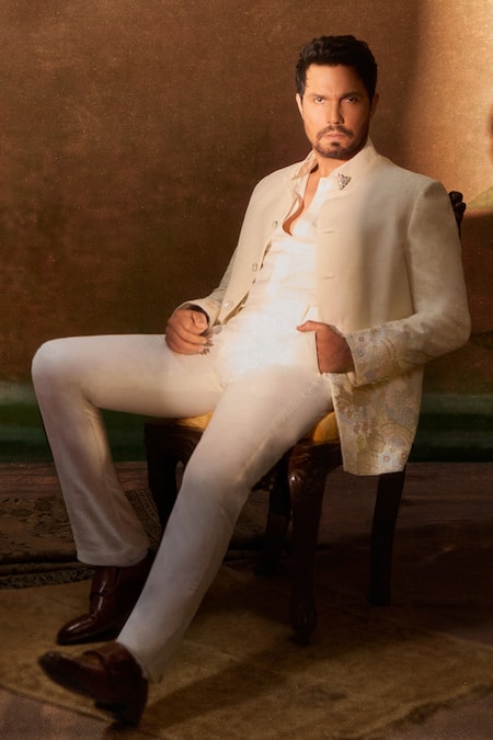 Rohit Bal Floral Pattern Bandhgala Jacket 