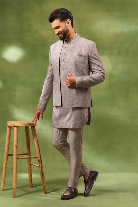 Spring Break Embroidered Jacket & Kurta Set 