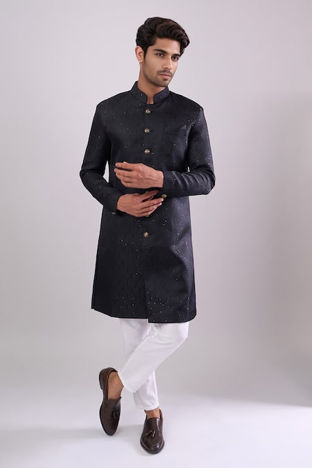 Arihant Rai Sinha Black Sequence Embroidered Sherwani Set 
