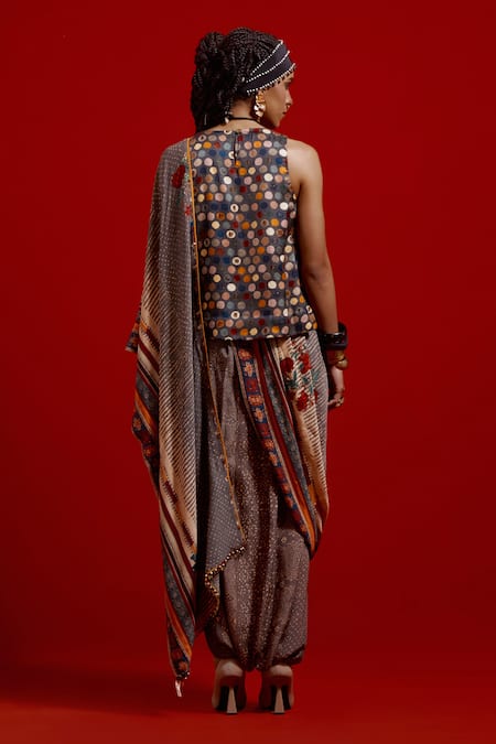Aseem Kapoor Sadhvi Print Draped Saree 