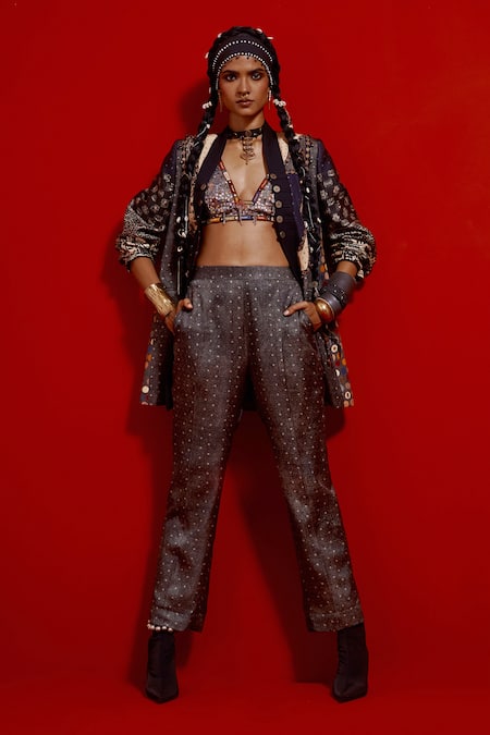 Aseem Kapoor Open Dhana Jacket & Trouser Set 