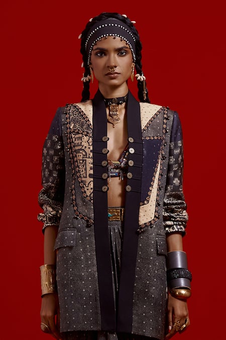 Aseem Kapoor Open Dhana Printed Jacket 