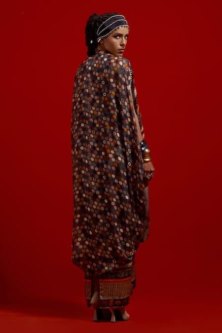 Aseem Kapoor Ritu Kaftan Jacket & Draped Skirt Set 