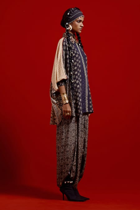 Shop_Aseem Kapoor_Gray Crepe Embroidery Collared, Button-down Neck Mandala Shirt And Pant Set _Online_at_Aza_Fashions
