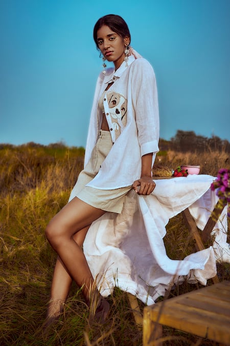 Linen Bloom Linen Shorts 