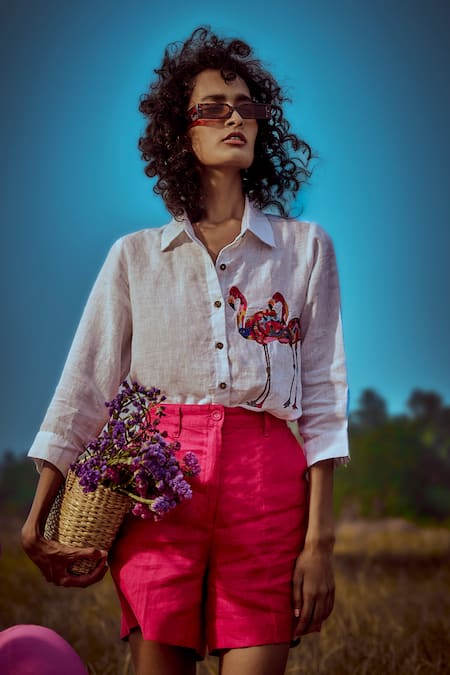 Linen Bloom Linen Shorts 