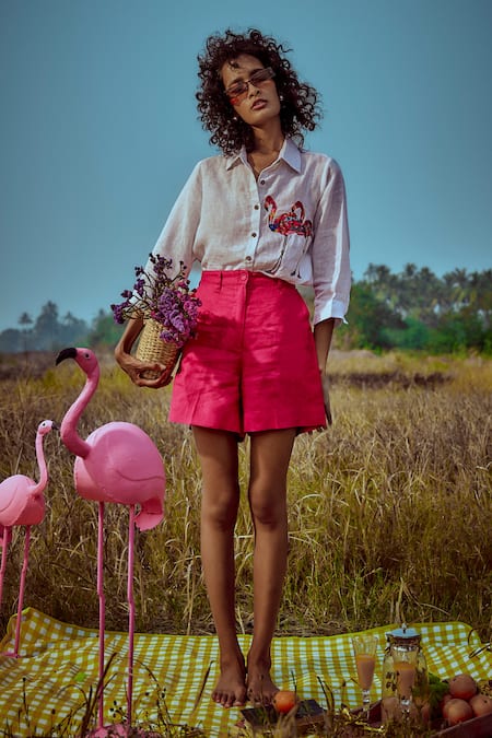 Linen Bloom Linen Shorts 