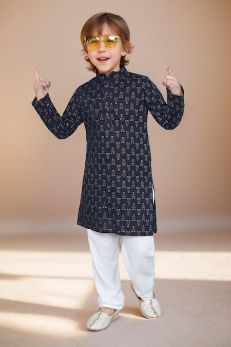 Petite Pomme Floral Motif Print Kurta Set 