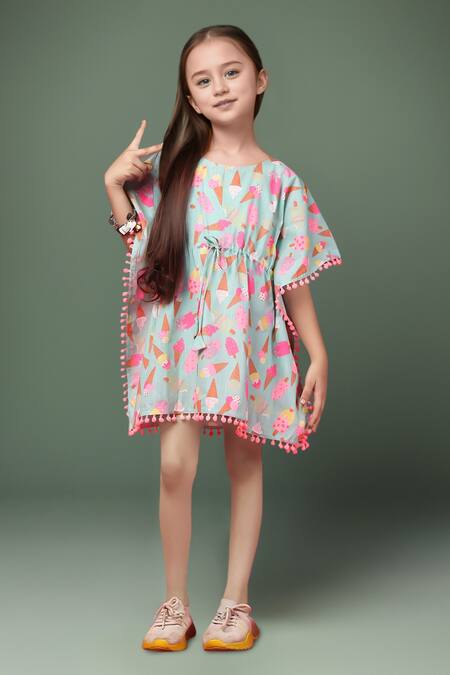 Petite Pomme Multi Color Kaftan Dress 