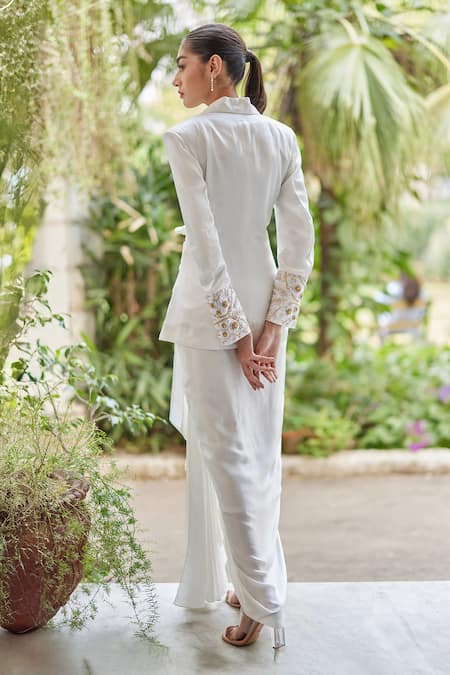 Betrue Camellia Silk Draped Skirt 