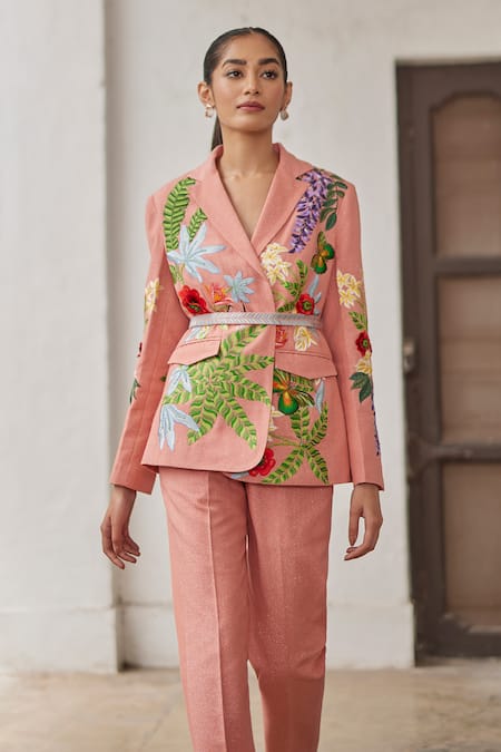 Betrue Peach Peony Embroidered Jacket 
