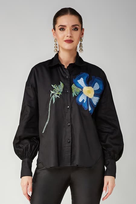 Betrue Blue Poppy Oversized Shirt 