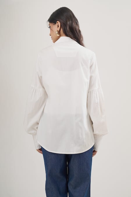 Elarra By Pratyancha Poplin Heart Motif Embroidered Shirt 