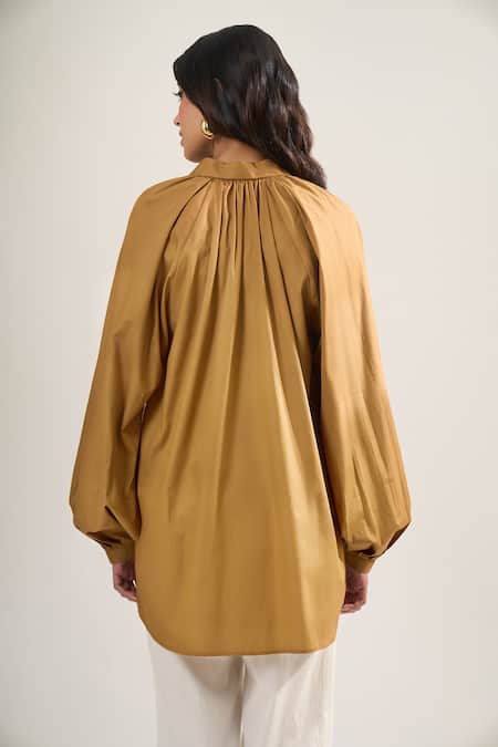 Elarra By Pratyancha Poplin Cutdana Work Shirt 